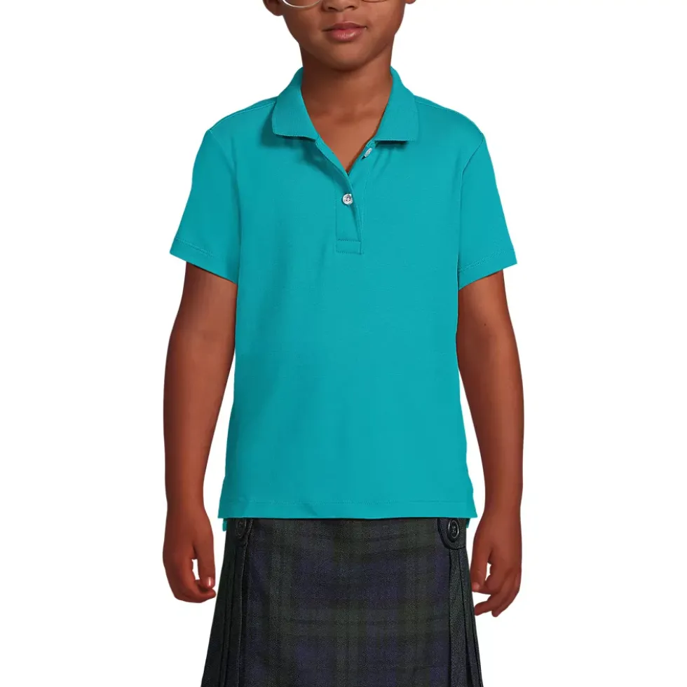 School Uniform Girls Short Sleeve Feminine Fit Interlock Polo Shirt