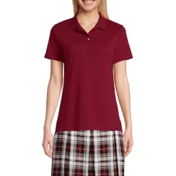 School Uniform Girls Short Sleeve Feminine Fit Interlock Polo Shirt