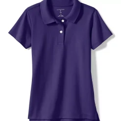 School Uniform Girls Short Sleeve Feminine Fit Interlock Polo Shirt