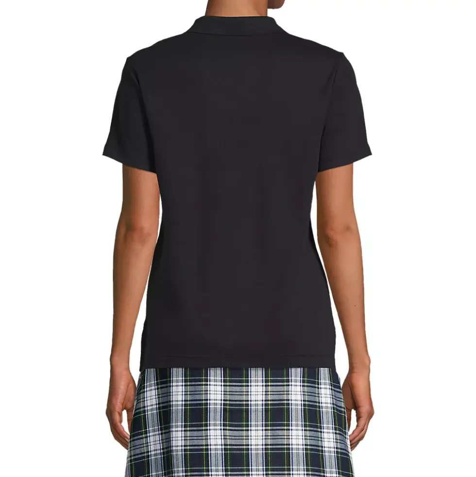 School Uniform Girls Short Sleeve Feminine Fit Interlock Polo Shirt