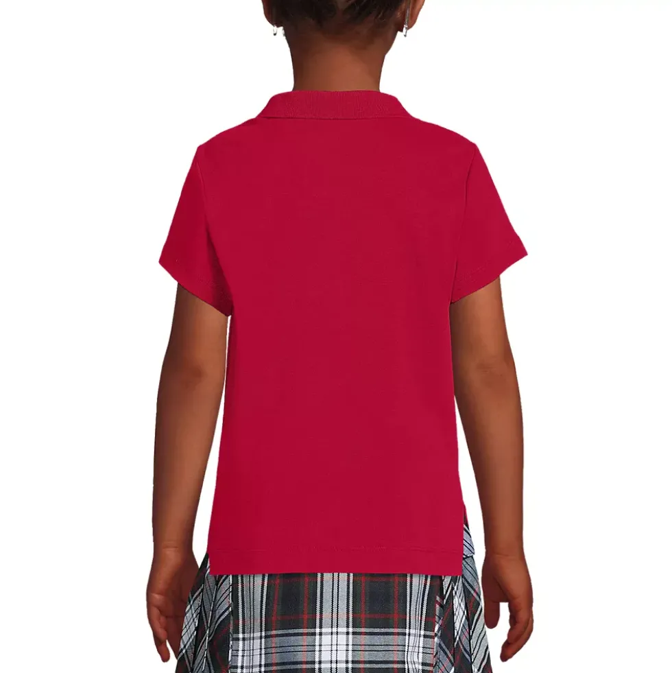 School Uniform Girls Short Sleeve Feminine Fit Interlock Polo Shirt