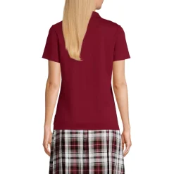 School Uniform Girls Short Sleeve Feminine Fit Interlock Polo Shirt