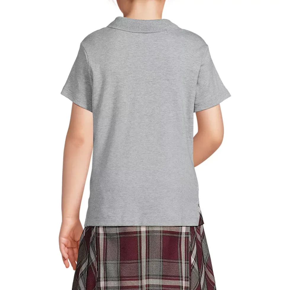 School Uniform Girls Short Sleeve Feminine Fit Interlock Polo Shirt