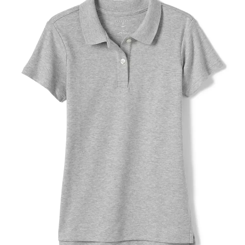 School Uniform Girls Short Sleeve Feminine Fit Interlock Polo Shirt