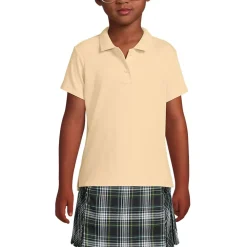 School Uniform Girls Short Sleeve Feminine Fit Interlock Polo Shirt