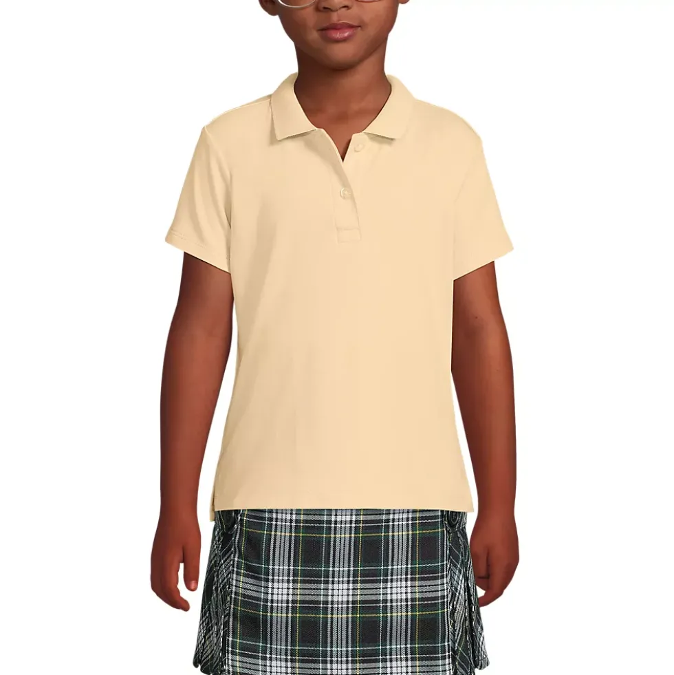 School Uniform Girls Short Sleeve Feminine Fit Interlock Polo Shirt