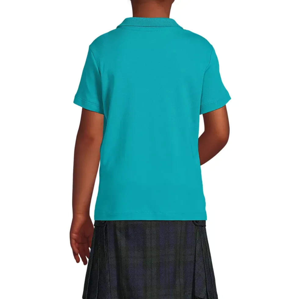School Uniform Girls Short Sleeve Feminine Fit Interlock Polo Shirt