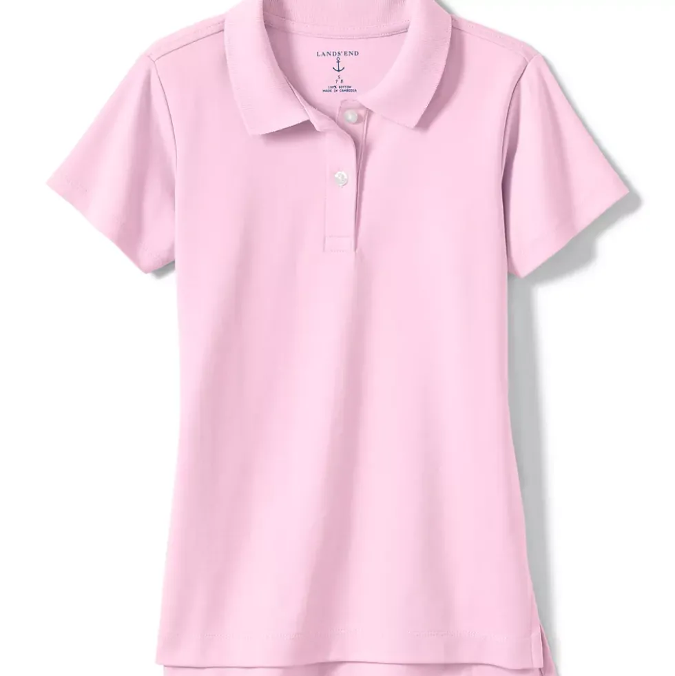 School Uniform Girls Short Sleeve Feminine Fit Interlock Polo Shirt