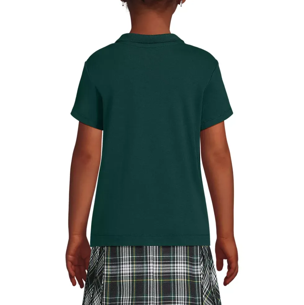 School Uniform Girls Short Sleeve Feminine Fit Interlock Polo Shirt