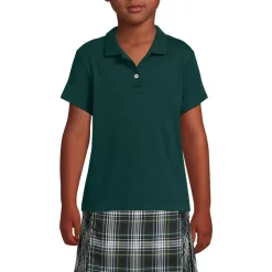 School Uniform Girls Short Sleeve Feminine Fit Interlock Polo Shirt