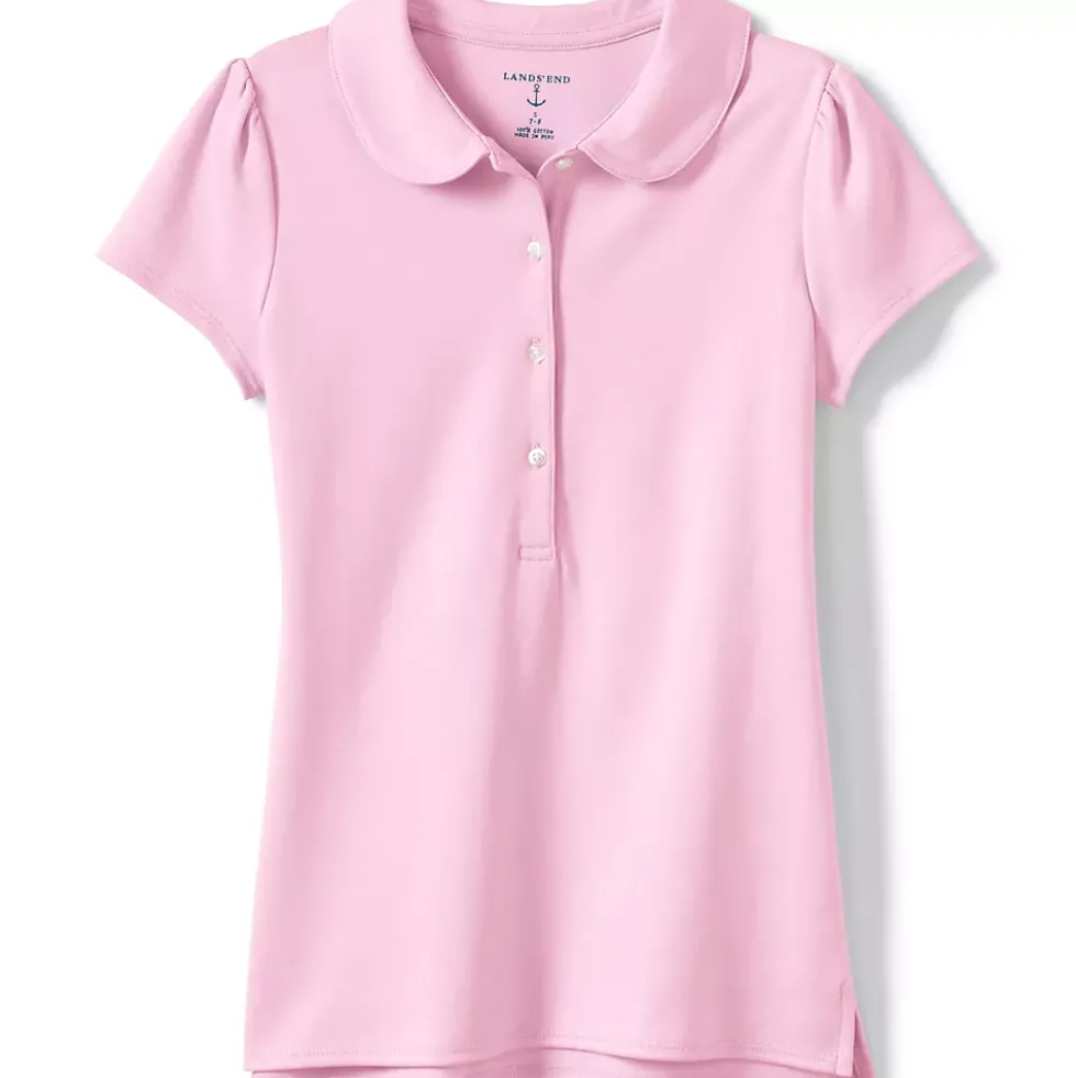 School Uniform Girls Short Sleeve Peter Pan Collar Polo Shirt