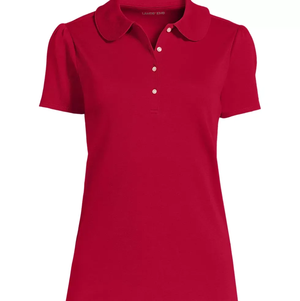 School Uniform Girls Short Sleeve Peter Pan Collar Polo Shirt