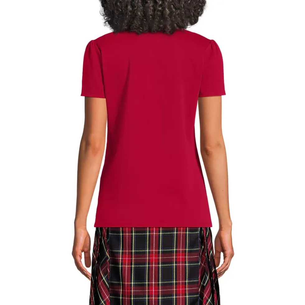 School Uniform Girls Short Sleeve Peter Pan Collar Polo Shirt