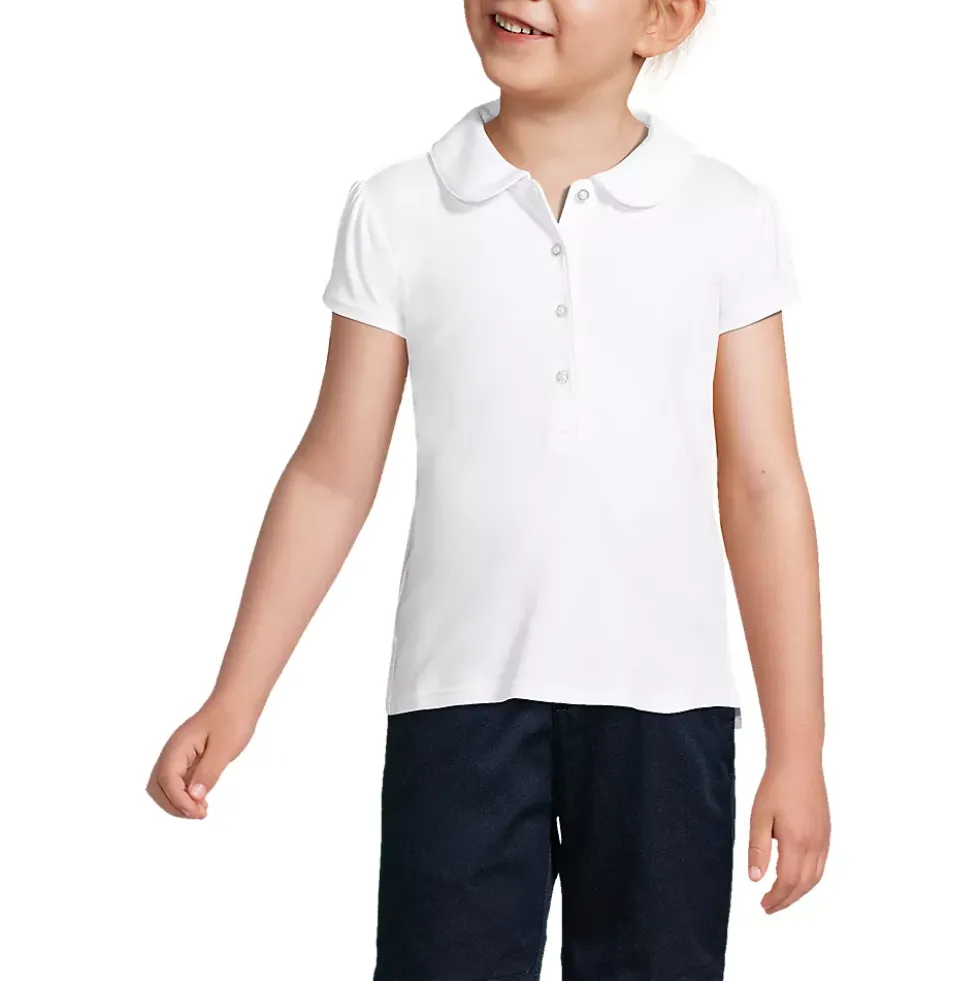 School Uniform Girls Short Sleeve Peter Pan Collar Polo Shirt
