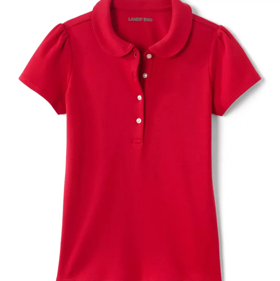 School Uniform Girls Short Sleeve Peter Pan Collar Polo Shirt