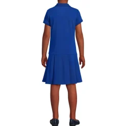 School Uniform Girls Short Sleeve Mesh Pleated Polo Dress