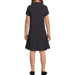 School Uniform Girls Short Sleeve Mesh Pleated Polo Dress