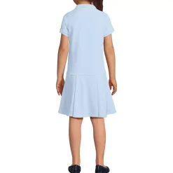 School Uniform Girls Short Sleeve Mesh Pleated Polo Dress