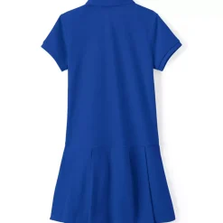 School Uniform Girls Short Sleeve Mesh Pleated Polo Dress