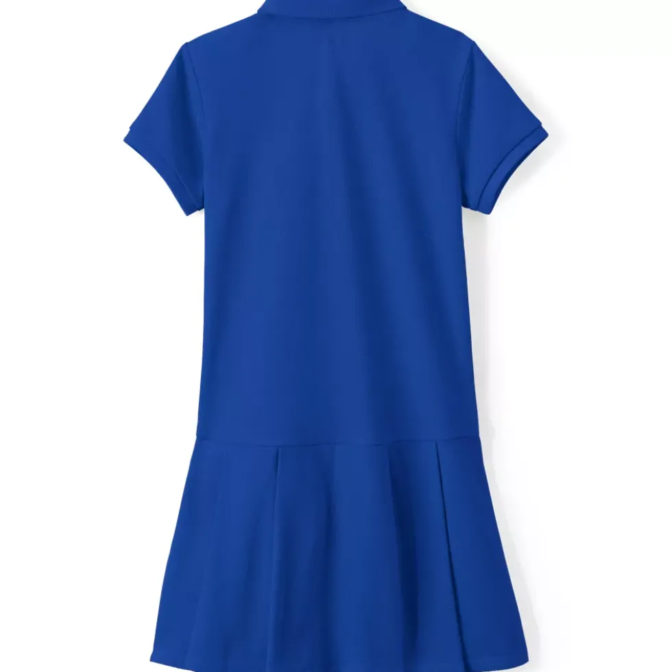 School Uniform Girls Short Sleeve Mesh Pleated Polo Dress