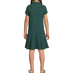 School Uniform Girls Short Sleeve Mesh Pleated Polo Dress