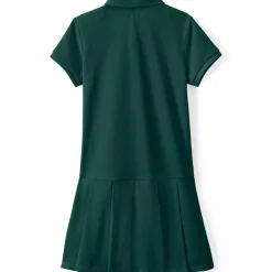 School Uniform Girls Short Sleeve Mesh Pleated Polo Dress