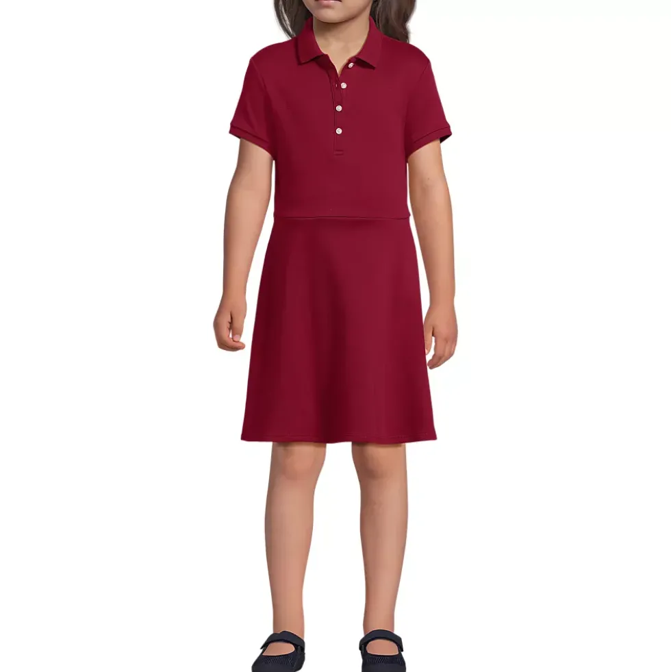School Uniform Girls Short Sleeve Interlock Polo Dress