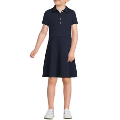 School Uniform Girls Short Sleeve Interlock Polo Dress