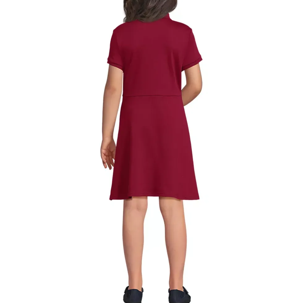 School Uniform Girls Short Sleeve Interlock Polo Dress