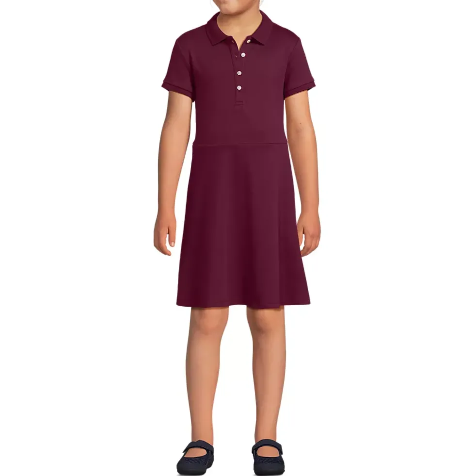School Uniform Girls Short Sleeve Interlock Polo Dress