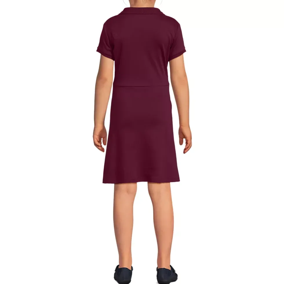School Uniform Girls Short Sleeve Interlock Polo Dress