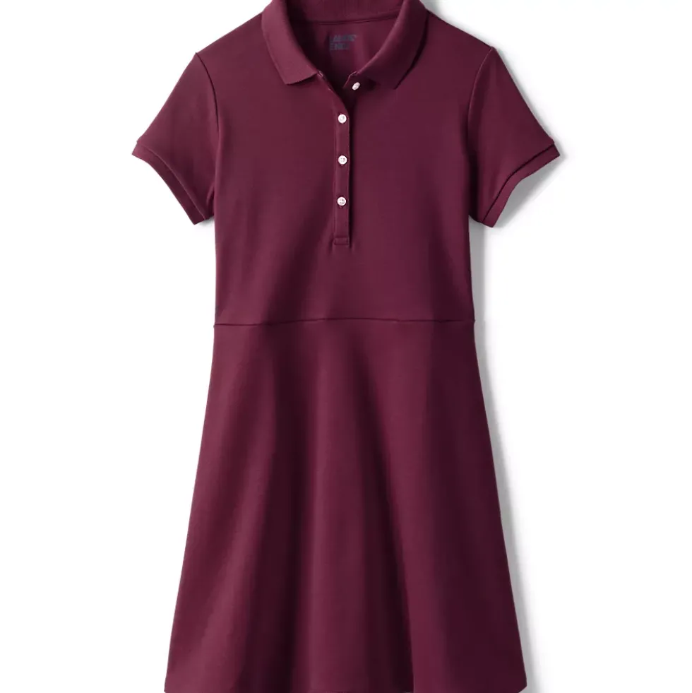 School Uniform Girls Short Sleeve Interlock Polo Dress