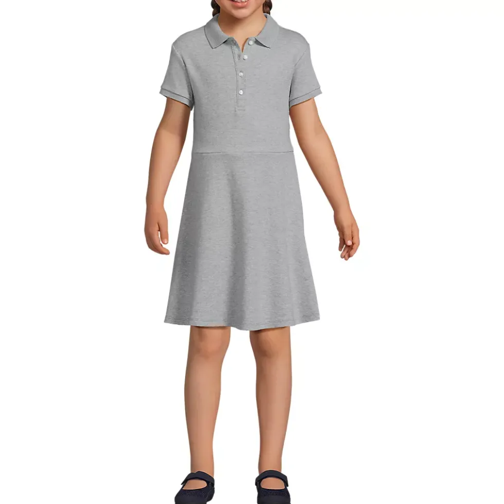 School Uniform Girls Short Sleeve Interlock Polo Dress