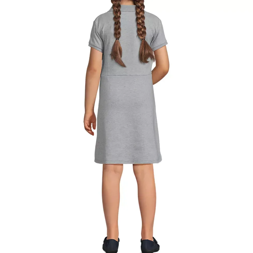 School Uniform Girls Short Sleeve Interlock Polo Dress