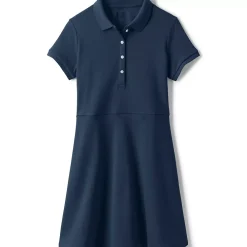 School Uniform Girls Short Sleeve Interlock Polo Dress