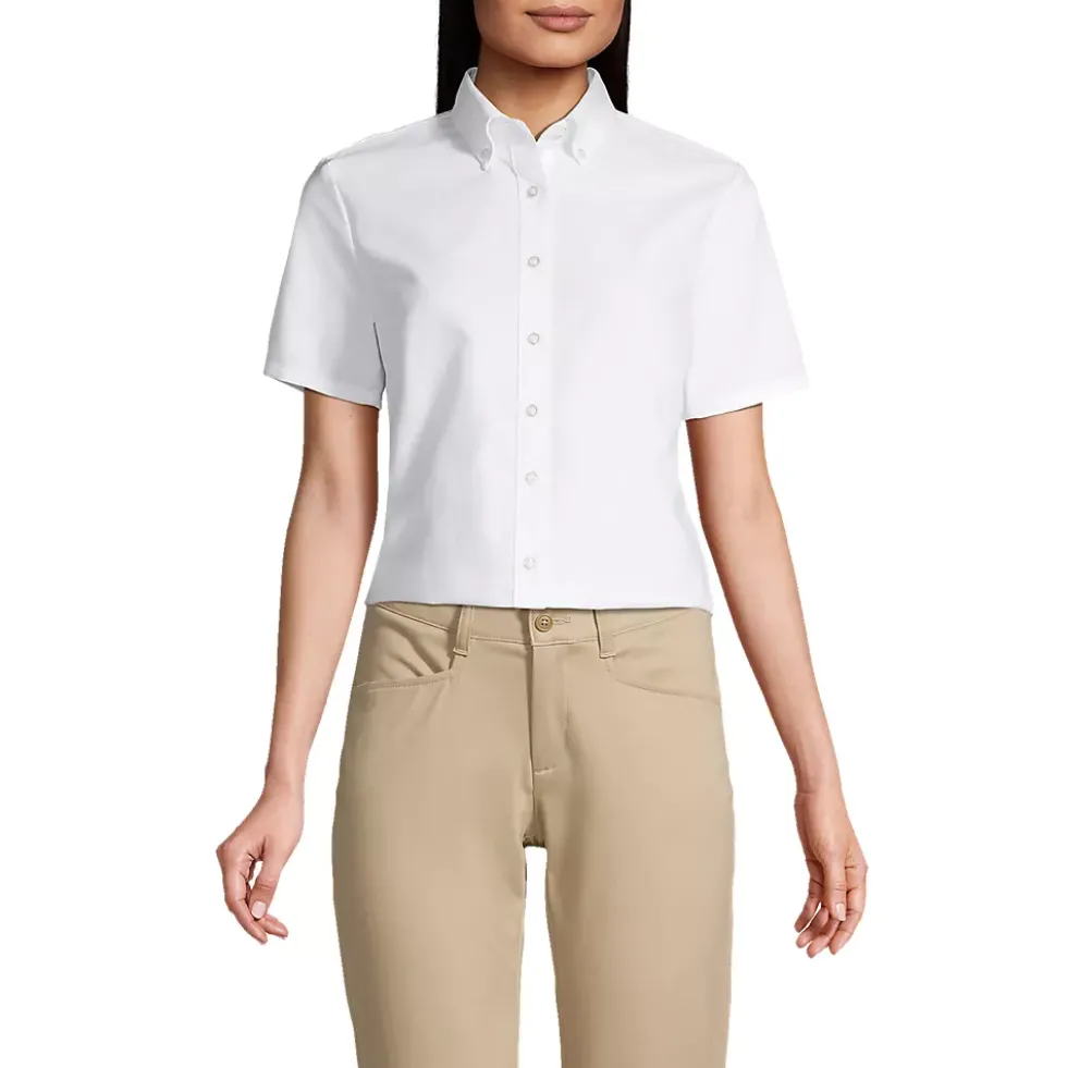 School Uniform Girls Short Sleeve Oxford Dress Shirt