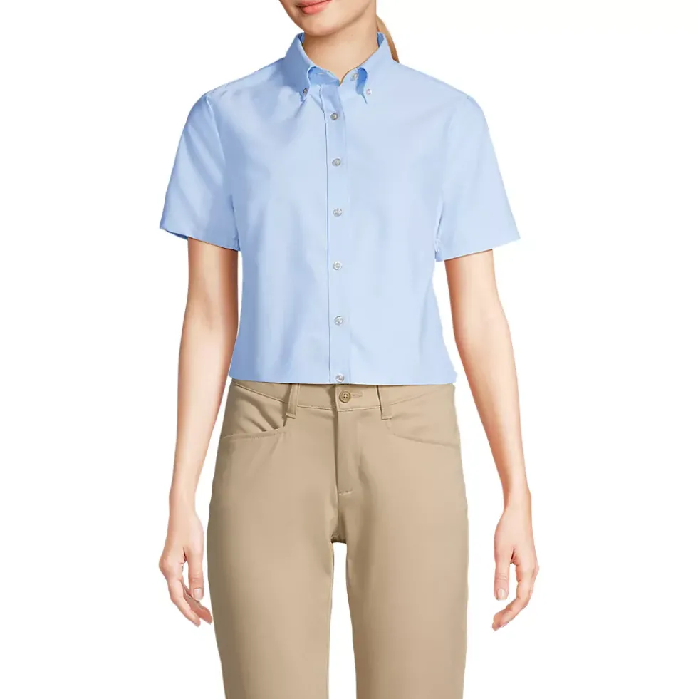 School Uniform Girls Short Sleeve Oxford Dress Shirt