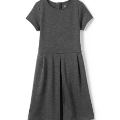 School Uniform Girls Short Sleeve Ponte Dress Top of Knee