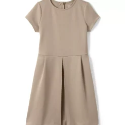 School Uniform Girls Short Sleeve Ponte Dress Top of Knee