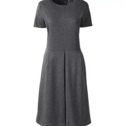 School Uniform Girls Short Sleeve Ponte Dress Top of Knee