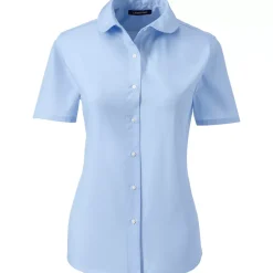 School Uniform Girls Short Sleeve Peter Pan Collar Broadcloth Shirt