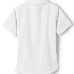 School Uniform Girls Short Sleeve Peter Pan Collar Broadcloth Shirt