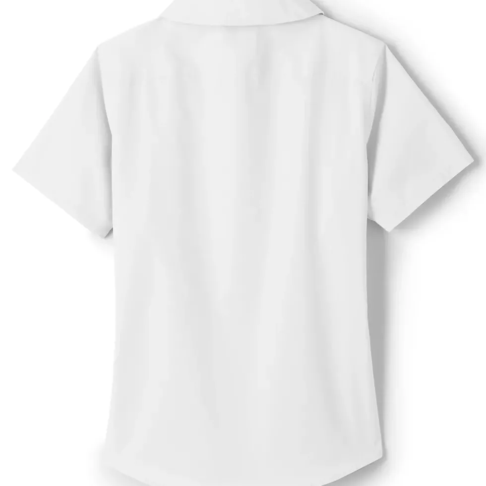 School Uniform Girls Short Sleeve Peter Pan Collar Broadcloth Shirt