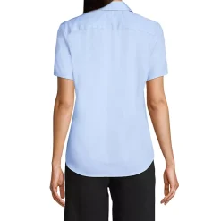 School Uniform Girls Short Sleeve Peter Pan Collar Broadcloth Shirt