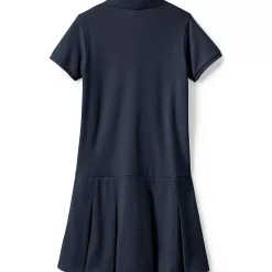 School Uniform Girls Short Sleeve Mesh Polo Dress at the Knee