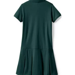 School Uniform Girls Short Sleeve Mesh Polo Dress at the Knee