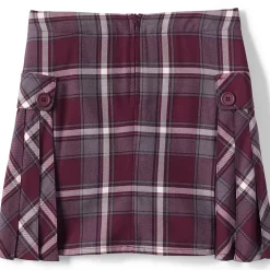 School Uniform Girls Side Pleat Plaid Skort Above the Knee
