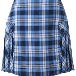 School Uniform Girls Side Pleat Plaid Skort Above the Knee