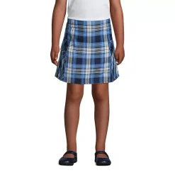 School Uniform Girls Side Pleat Plaid Skort Above the Knee