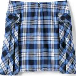 School Uniform Girls Side Pleat Plaid Skort Above the Knee